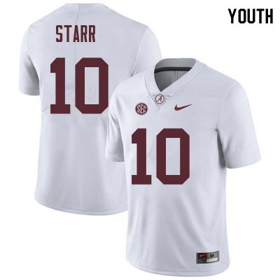 NCAA Youth Alabama Crimson Tide #10 Bart Starr Stitched College Nike Authentic White Football Jersey XD17S34QM